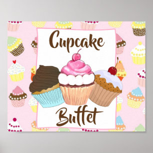 Poster SIGNE DE LA FÊTE DE Cupcake Buffet