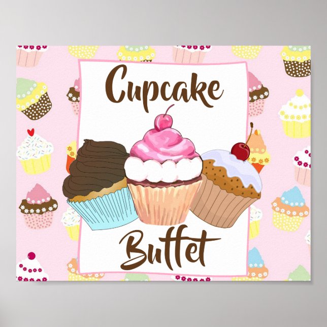 Poster SIGNE DE LA FÊTE DE Cupcake Buffet (Devant)