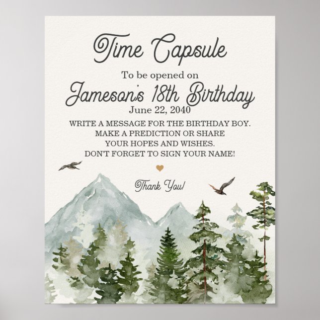 Poster signe de la fête de la capsule temporelle de forêt (Devant)