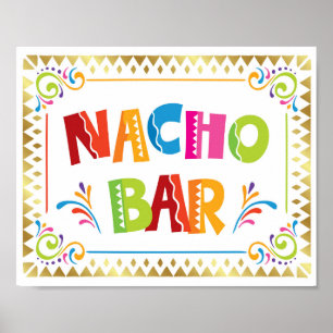 Poster Signe de la fête de la fête de la BARRE NACHO Impr