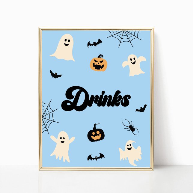 Poster SIGNE DE LA FÊTE DES BOISSONS Éffrayantes Hallowee (Créateur téléchargé)