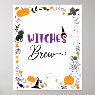 Poster Signe de la fête d'Halloween Spooktacular de sorci