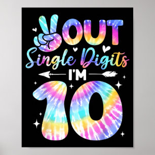 Poster Signe de la paix Double chiffres 10e anniversaire 