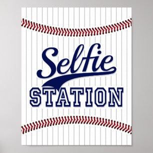 Poster SIGNE DE LA STATION SELFIE DE Baseball Party Print