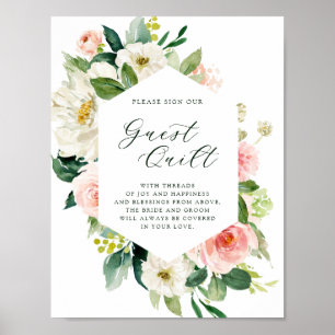 Poster Signe de la surface inclinée Mariage en fleurs bla