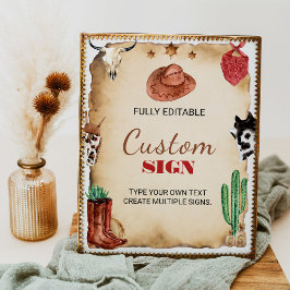 Poster SIGNE DE LA Table D'ANNIVERSAIRE DU RODÉO DE L'OUE