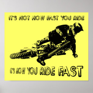 Poster Signe de l'affiche Motocross Fast Dirt Bike
