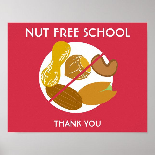 Poster Signe de l'école gratuite Nut pour l'école ou la g (Devant)