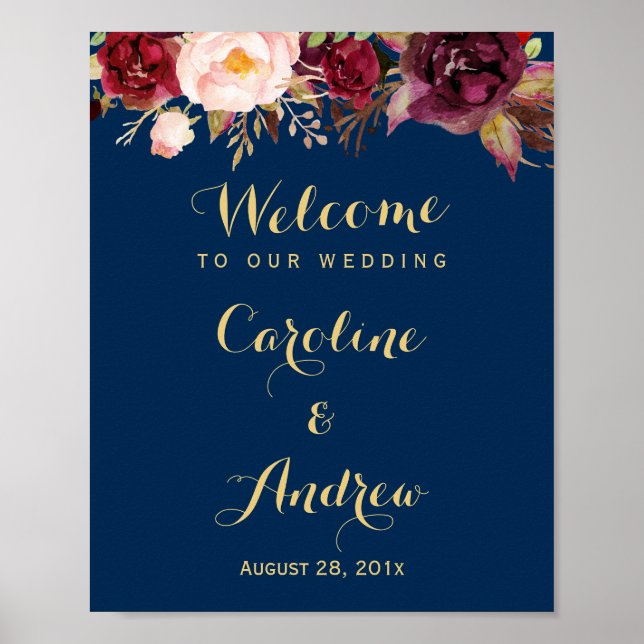 Poster SIGNE DE Mariage DE Bienvenue BLOUS DE LA BURMANIE (Devant)