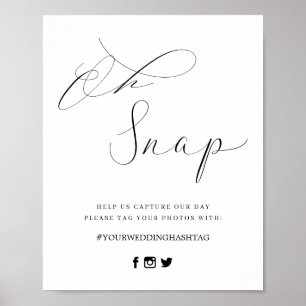 Poster Signe de Mariage de script minimal Oh Snap