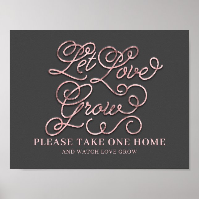Poster Signe de mariage 'Laissez l'amour grandir' (Devant)