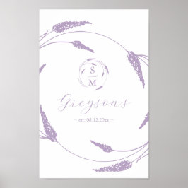 Poster Signe de Mariage Lavender unique