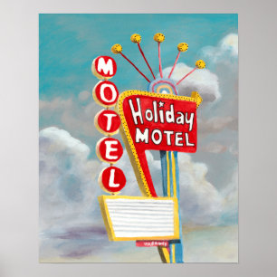 Poster Signe de motel de vacances