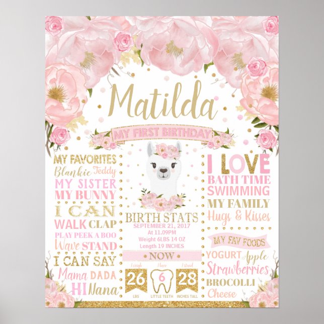 Poster Signe de naissance pour les étapes du premier anni (Devant)