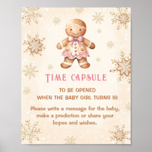 Poster Signe de Noël Fille Baby shower Jeu Heure Capsule