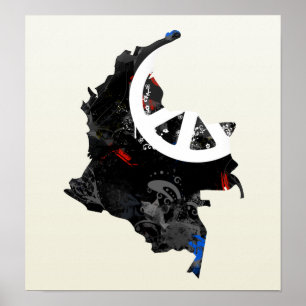 Poster Signe de paix à la mode de la Colombie avec la