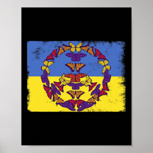 Poster Signe de paix Ukrainien Stand With Ukraine