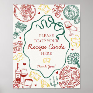 Poster Signe de partage de recette de mariage de pâtes it