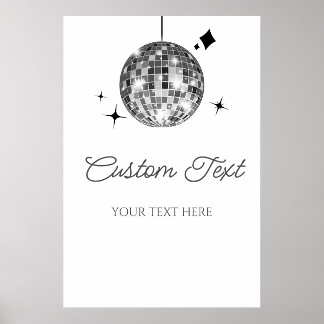 Poster Signe de partie de texte personnalisée de la balle (Devant)