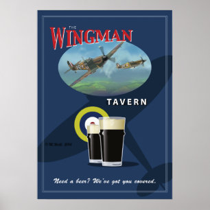 Poster Signe de Pub, "la taverne de Wingman "