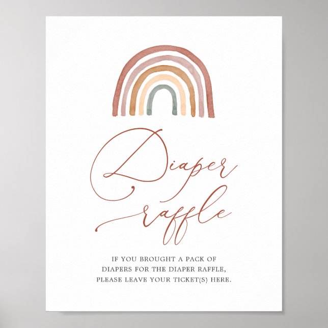 Poster Signe de rabat de Baby shower arc-en-ciel (Devant)