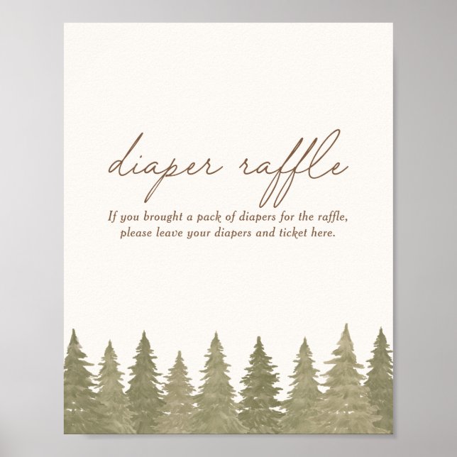Poster SIGNE DE REQUÊTE Baby shower Woodland (Devant)