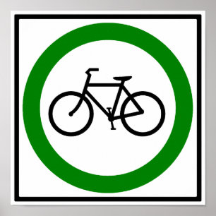 Poster Signe de route du trafic de bicyclette