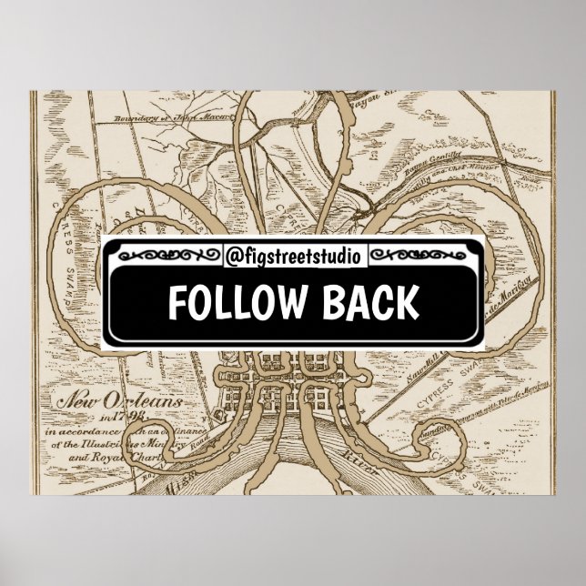 Poster Signe de rue, Nouvelle-Orléans, modifier le texte, (Devant)