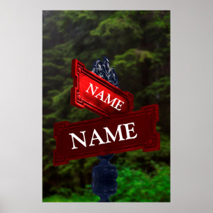 Poster Signe de rue pour les noms personnalisés