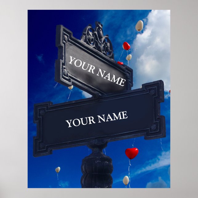 Poster Signe de rue pour les noms personnalisés (Devant)