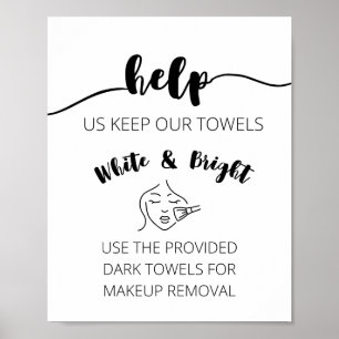 Poster Signe de serviette de maquillage