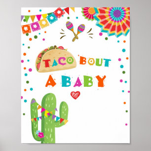 Poster Signe de table pour une fête de bébé cactus, Let's