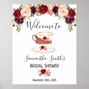 Poster Signe de thé de bienvenue pour la douche de mariée