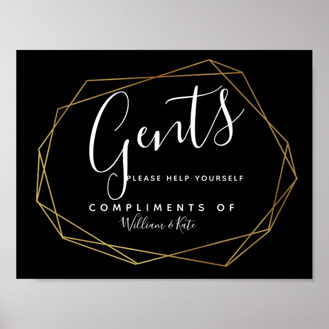 Poster Signe de toilettes - articles de toilette cristal  (Devant)