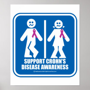 Poster Signe de toilettes de maladie de Crohn