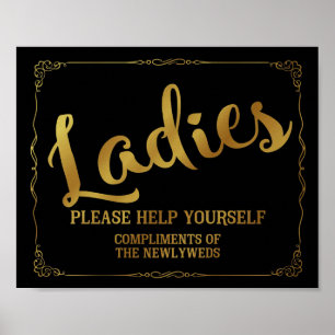 Poster Signe de toilettes pour gents - panier de produits