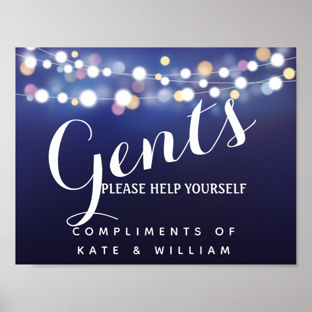 Poster Signe de toilettes pour les gents panier articles  (Devant)