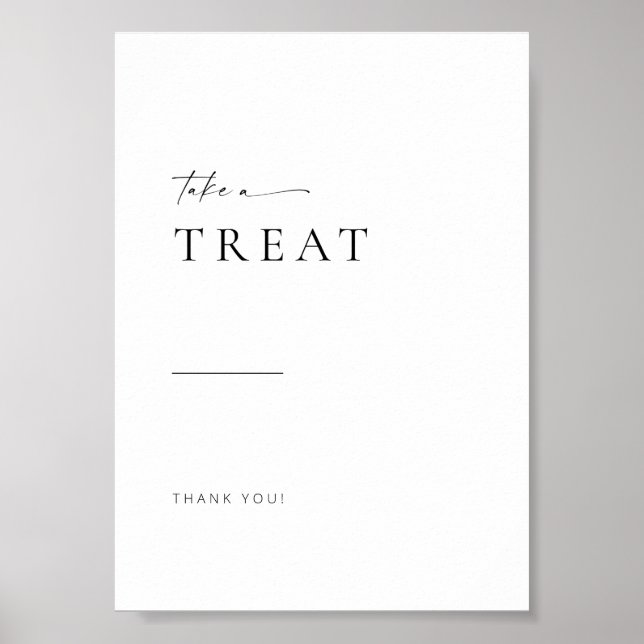 Poster Signe de traitement Chic + Simple Moderne Script M (Devant)