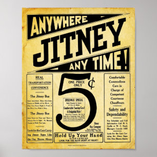 Poster SIGNE DE TRANSPORT DE Jitney vintage