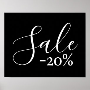 Poster Signe de vente contemporaine, 20 % de réduction su