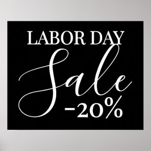 Poster Signe de vente de jour de travail, 20 % de réducti