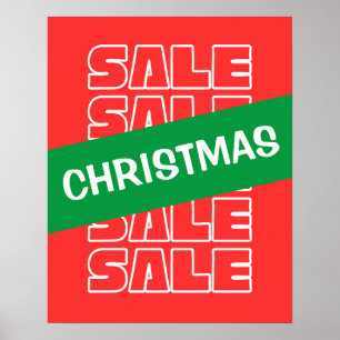 Poster Signe de vente de Noël, Signal de magasin de détai