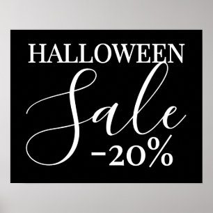 Poster Signe de vente d'Halloween, 20% de réduction sur l
