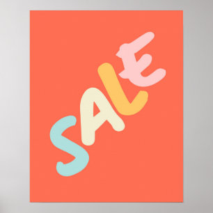 Poster Signe de vente orange, Signe de vente d'automne, V