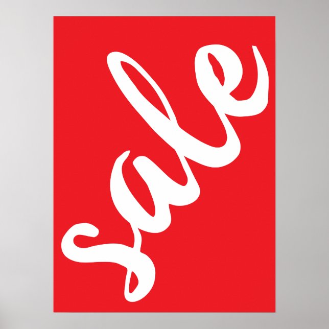 Poster Signe de vente rouge, Saison d'été 18x24 Vente (Devant)