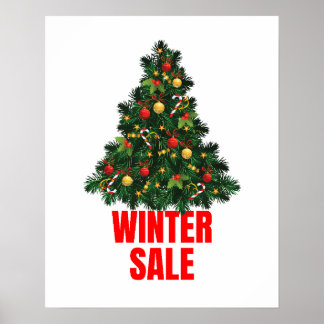 Poster Signe de vente, Vente d'hiver Signe, Vente de Noël
