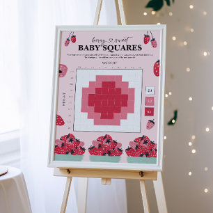 Poster SIGNE DES Carrés DE PARI Baby shower Berry Sweet