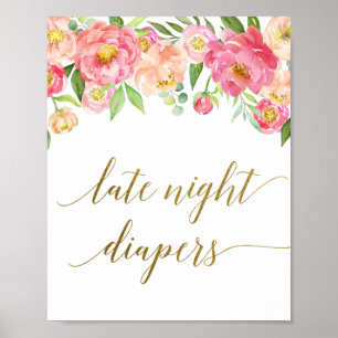 Poster Signe des Diapositives nocturnes de la fleur de to
