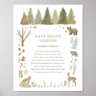 Poster SIGNE DES DIATEURS DE NUIT TARDIFS DU Baby shower 