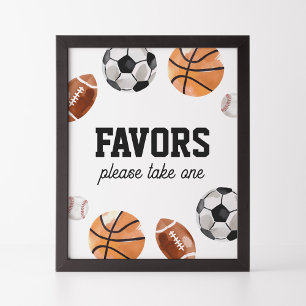 Poster Signe des faveurs Anniversaires de enfants sportiv